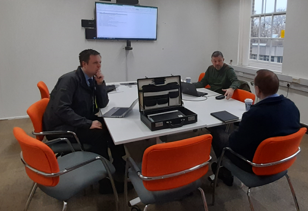 Photo of participant Jack, Employment Advisor Jonathan and employer, Michael