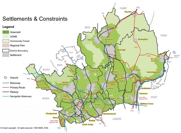 UHC - settlements and contraints map