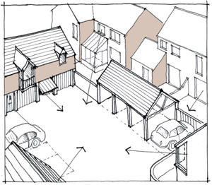 Illustration showing parking solutions
