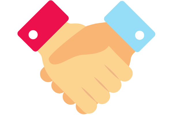 an illustration of a hand shake