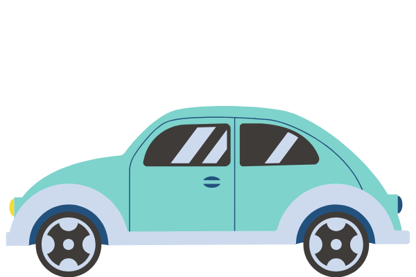 an illustration of a blue car