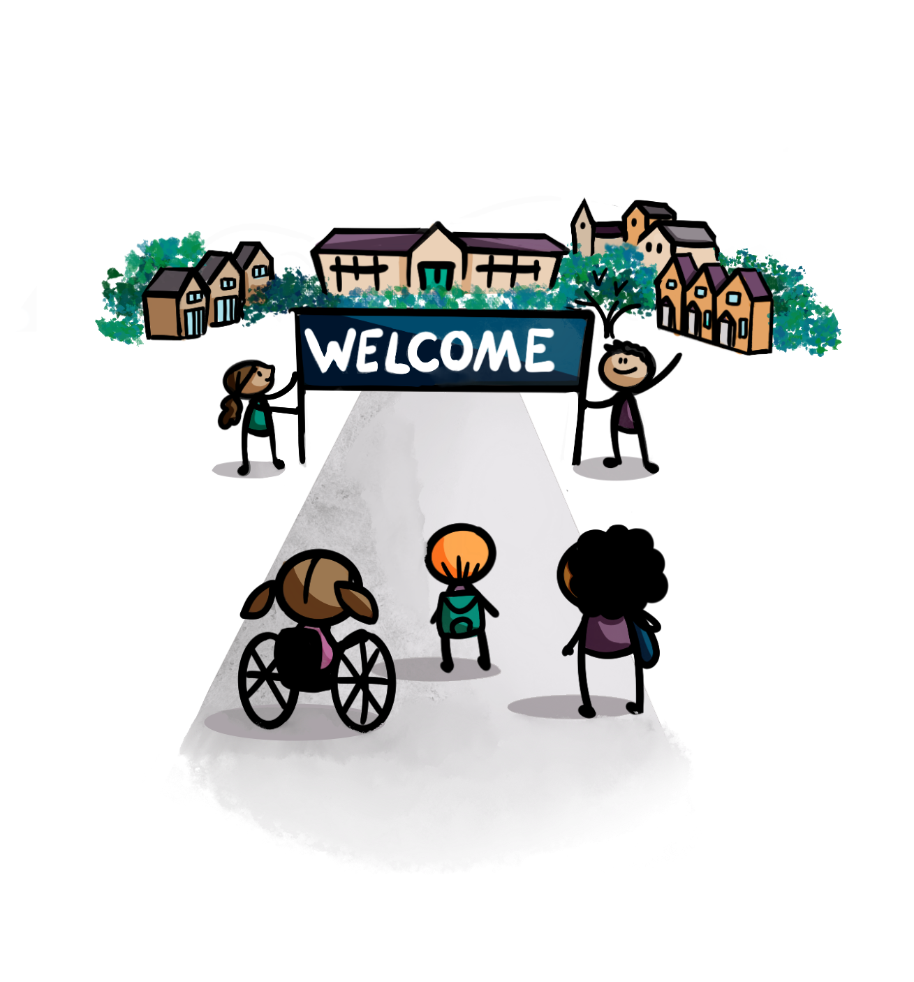 A school building welcoming children