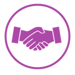 Handshake icon purple