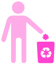 Graphic of a person recycling